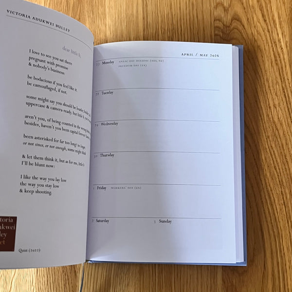 Faber Poetry Diary 2026