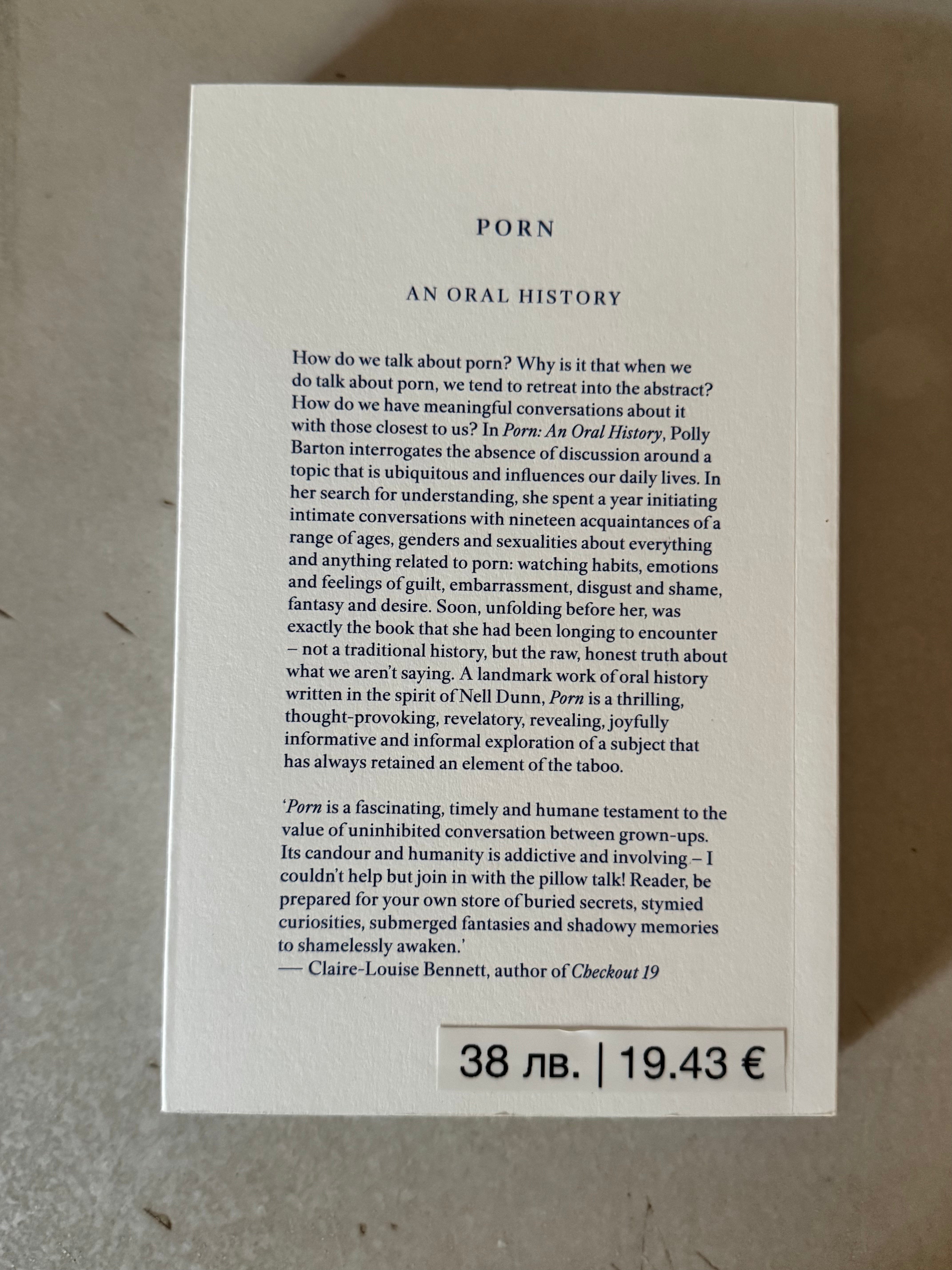 Porn: An Oral History by Polly Barton