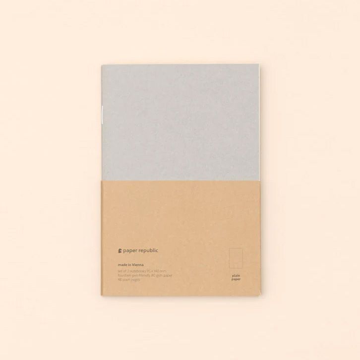 paper republic | 2 x notebooks plain paper [pocket]