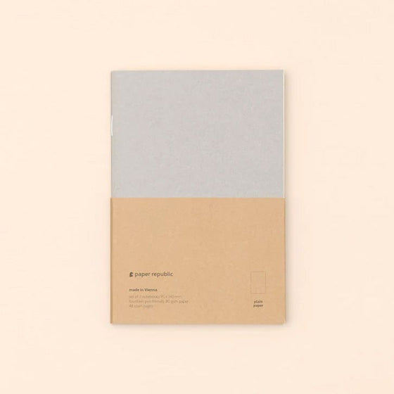 paper republic | 2 x notebooks plain paper [pocket]